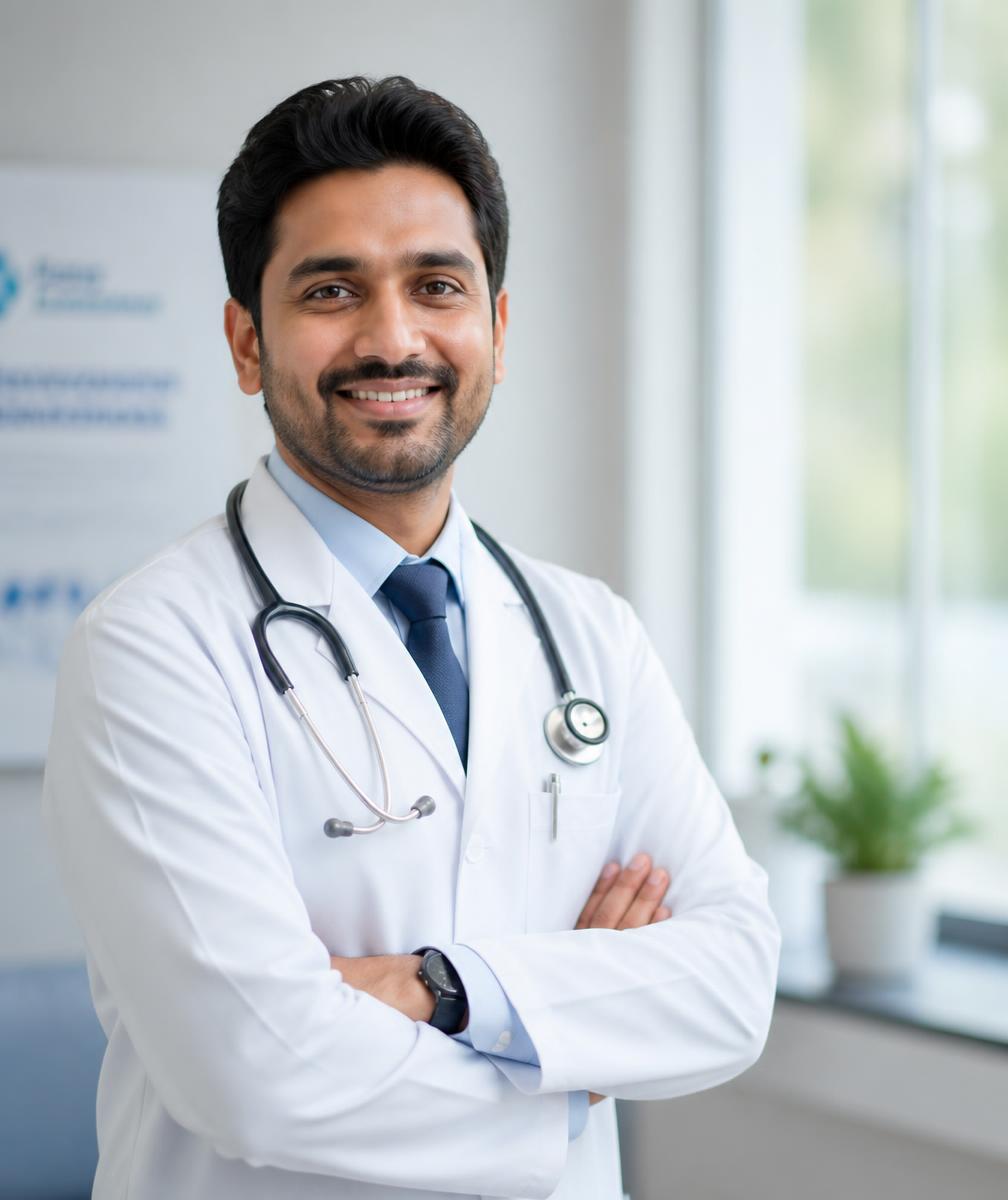 Doctor consulting in a modern clinic